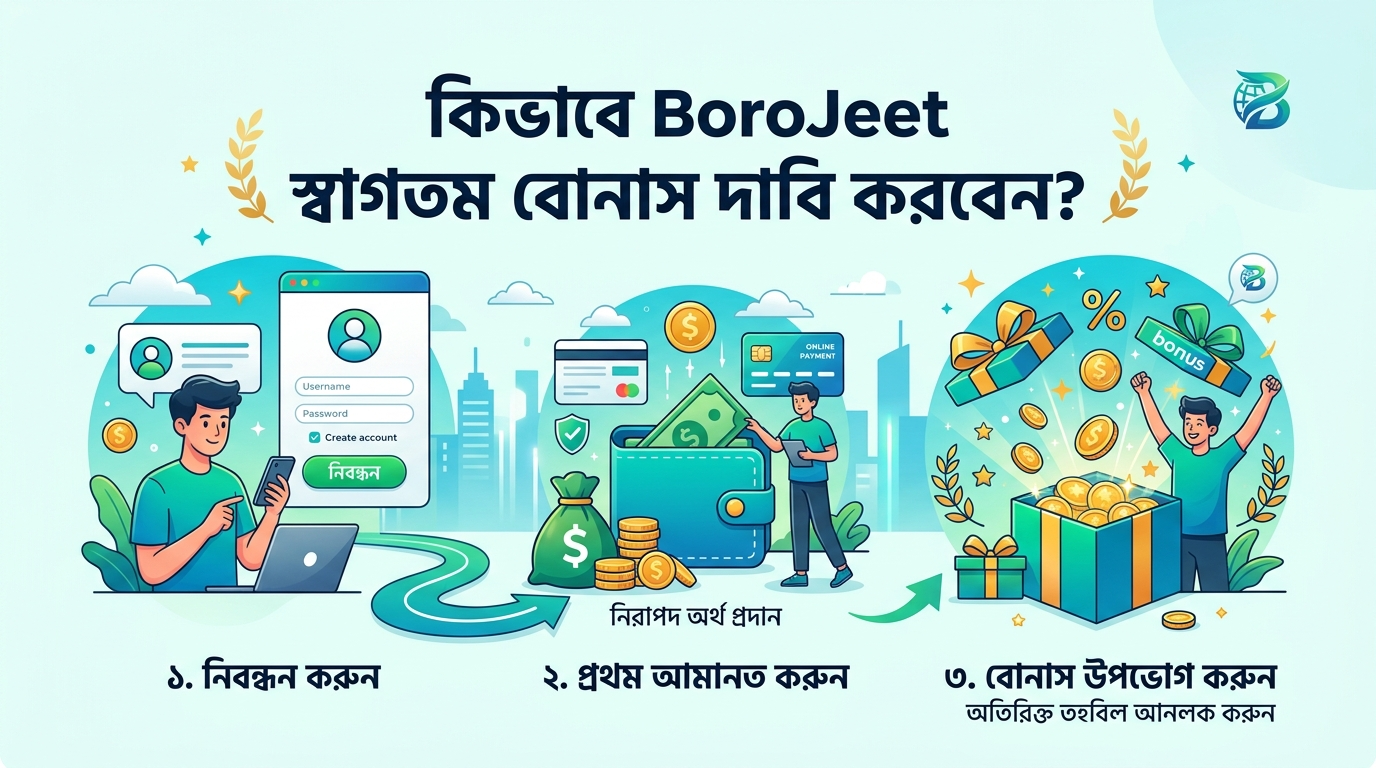 BoroJeet welcome bonus সহ অন্যান্য বোনাস এবং প্রোমোশন